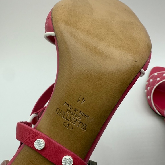 NEW IN BOX!!! VALENTINO FREE ROCKSTUD PINK WHITE SANDALS SIZE 41 - Picture 5 of 7